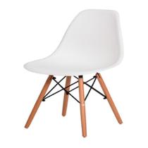 Cadeira Eiffel Eames Branca Base Madeira