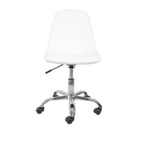 Cadeira Eiffel Sem Braços - Base Giratoria Cromada - Assento Botone Cor Branca