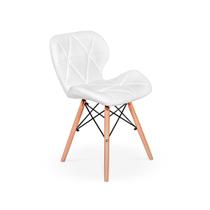 Cadeira Eiffel Sim Wood Estofada - Branca