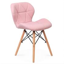Cadeira Eiffel Slim Estofada material sintético Pés Palito Madeira Para Sala, Escritório ou Jantar Cadeira Eiffel Slim Estofada material sintético Pés Palito Madeira Para Sala, Escritório ou Jantar