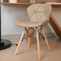 Cadeira Eiffel Slim Estofada material sintético Pés Palito Madeira Para Sala Escritório ou Jantar Várias Cores Cadeira Eiffel Slim Estofada material sintético Pés Palito Madeira Para Sala Escritório ou Jantar Várias Cores