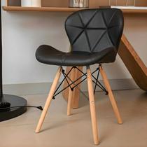 Cadeira Eiffel Slim Estofada material sintético Pés Palito Madeira Para Sala Escritório ou Jantar Várias Cores Cadeira Eiffel Slim Estofada material sintético Pés Palito Madeira Para Sala Escritório ou Jantar Várias Cores