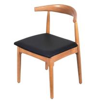 Cadeira Elbow Chair Carina Or Design 47 cm (larg) Madeira Clara Assento em Poliuretano (PU) Preto Cadeira Elbow Chair Carina Or Design 47 cm (larg) Madeira Clara Assento em Poliuretano (PU) Preto