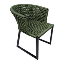 Cadeira Elegance Corda Náutica Verde Militar e Alumínio