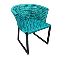 Cadeira Elegance Corda Náutica Verde tifany e Alumínio