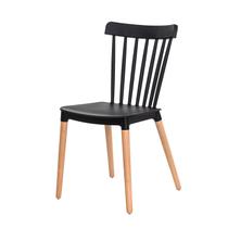 Cadeira Ellen Windsor Polipropileno Preta Base MADEIRA Sala Cozinha Jantar Cadeira Ellen Windsor Polipropileno Preta Base MADEIRA Sala Cozinha Jantar