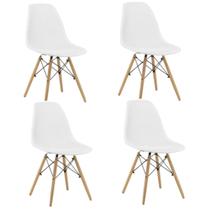 Cadeira Eloá Original Rivatti Releitura Charles Eames Eiffel Kit com 4 - Branco