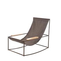Cadeira em Balanço de Metal Titanium Marrom 85 cm