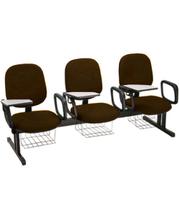 Cadeira em longarina para Escolas Linha Uno Marrom Cadeira em longarina para Escolas Linha Uno Marrom