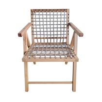 Cadeira em Madeira com Braços e Corda Náutica Acabamento a Óleo Natural