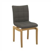 Cadeira em Madeira Maciça Kappesberg Maya Linho Taupe Cadeira em Madeira Maciça Kappesberg Maya Linho Taupe