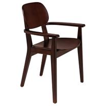 Cadeira em madeira Tauarí com braços Castanho - London - Tramontina