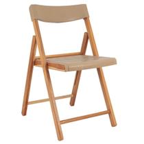 Cadeira em madeira teca com assento camurça dobrável- Verona - Tramontina