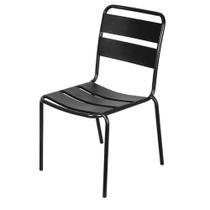 Cadeira Empilhável Bora Or Design em Ferro com Pintura Epóxi Preto c/ Proteção UV e UVA Área Externa