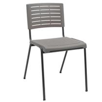 Cadeira Empilhável Fixa Escritório Multiuso Base Preta Kimi P03 Basalto - Lyam Decor