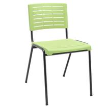 Cadeira Empilhável Fixa Escritório Multiuso Base Preta Kimi P03 Verde Claro - Lyam Decor Cadeira Empilhável Fixa Escritório Multiuso Base Preta Kimi P03 Verde Claro - Lyam Decor