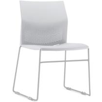 Cadeira Empilhável Fixa Link F02 Base Aço Cinza Branco - Lyam Decor Cadeira Empilhável Fixa Link F02 Base Aço Cinza Branco - Lyam Decor