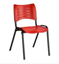 Cadeira Empilhável Fixa para Escritório cor Vermelha - Masticmol - 2002 - MASTCMOL