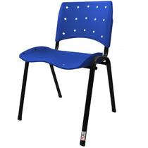 Cadeira Empilhável Plástica Azul Anatômica 10 Unidades - ULTRA Móveis