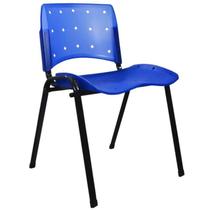 Cadeira Empilhável Plástica Azul Translúcido Anatômica - ULTRA Móveis Cadeira Empilhável Plástica Azul Translúcido Anatômica - ULTRA Móveis