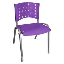 Cadeira Empilhável Plástica Lilás Base Prata 5 Unidades - ULTRA Móveis