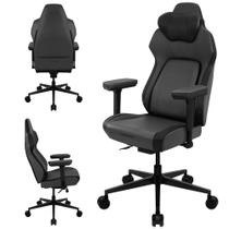 Cadeira Ergonômica Core Modern Preto Para Escritório Gamer Confortável Couro PU Para Apoio de Cabeça e Braço Suporta 125Kg