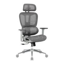 Cadeira Ergonômica de Escritório Ergo Master, Apoio de Cabeça Ajustável, Malha Mesh, Base Cromada