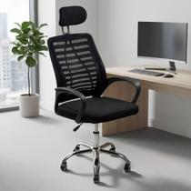 Cadeira Ergonômica Mesh Escritório com Rodízios e Altura Regulável para Home Office
