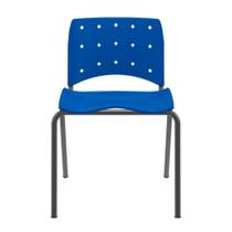 Cadeira Ergoplax Secretaria Fixa Slim Azul Plaxmetal Cadeira Ergoplax Secretaria Fixa Slim Azul Plaxmetal