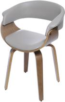 Cadeira Escandi material sintético Fendi com Base Madeira - 53496