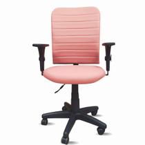 Cadeira Escritório Com Rodinhas Rosa Ergonômica Office Executiva Giratória Braço Costura Esteirinha Cadeira Escritório Com Rodinhas Rosa Ergonômica Office Executiva Giratória Braço Costura Esteirinha