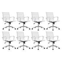 Cadeira Escritório Diretor Eames em Tela - Branca Cadeira Escritório Diretor Eames em Tela - Branca