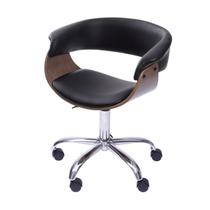 Cadeira Escritório Diretor material sintético e Madeira Giratória Elba 1152