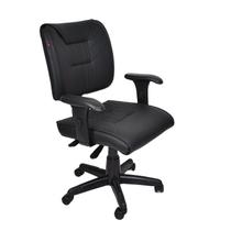 Cadeira Escritório Diretor NR17 Estofada material sintético Super Soft Preto