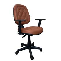 Cadeira Escritório Diretor NR17 Executiva material sintético Elegance Lux Marrom/Terracota