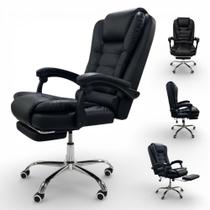 Cadeira Escritório Diretor Reclinável material sintético Preto - Casas & Coisas Shopping Cadeira Escritório Diretor Reclinável material sintético Preto - Casas & Coisas Shopping