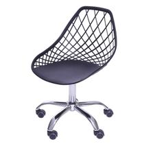 Cadeira Escritório Eames com Rodízio Kaila Preto Cadeira Escritório Eames com Rodízio Kaila Preto