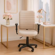 Cadeira Escritório Ergonômica Bege Apoio Lombar Com Encosto NR17 Office Executiva Giratória Ajuste De Altura Com Rodinha Costura Esteirinha - ASG Cadeiras Cadeira Escritório Ergonômica Bege Apoio Lombar Com Encosto NR17 Office Executiva Giratória Ajuste De Altura Com Rodinha Costura Esteirinha - ASG Cadeiras