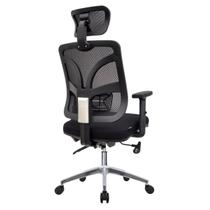 Cadeira Escritório Ergonômica Confortável Reclinável Tela Mesh Corrige Postura NR17 Top Seat - Preta