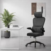 Cadeira Escritório Ergonômica Cor Preto 150Kg Com Suporte Lombar e Pescoço Estofado Mesh Oficial