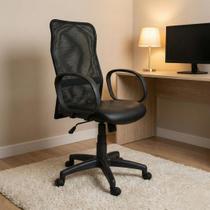 Cadeira Escritório Ergonômica Giratória Executiva Mesh NR17 Apoio Lombar Braços Home Office Secretária Diretor Anatômica Ajuste Altura Com Rodinha