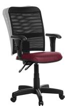 Cadeira Escritório Ergonômica Tela Com Braço Rj Cor:Bordô Cadeira Escritório Ergonômica Tela Com Braço Rj Cor:Bordô