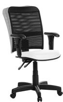 Cadeira Escritório Ergonômica Tela Com Braço Rv Branco