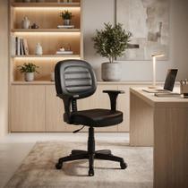 Cadeira Escritório Executiva Giratória Comfort Costurada Home Office Braços Regulável Com Rodízios Cadeira Escritório Executiva Giratória Comfort Costurada Home Office Braços Regulável Com Rodízios