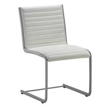 Cadeira Escritório Fixa Branca Sem Braços Alezzi Prata