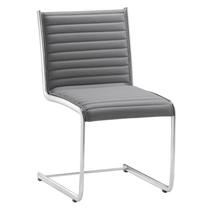 Cadeira Escritório Fixa Cinza Sem Braços Alezzi Cromada