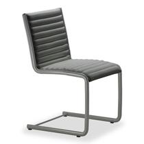Cadeira Escritório Fixa Cinza Sem Braços Alezzi Prata