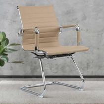 Cadeira Escritório Fixa Executiva material ecológico Base Aço Cadeira Escritório Fixa Executiva material ecológico Base Aço