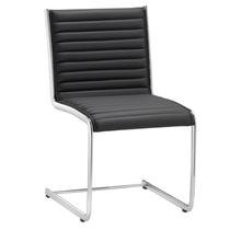 Cadeira Escritório Fixa Preta Sem Braços Alezzi Cromada