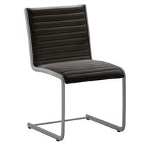 Cadeira Escritório Fixa Preta Sem Braços Alezzi Prata